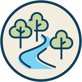 tree and creek illustration