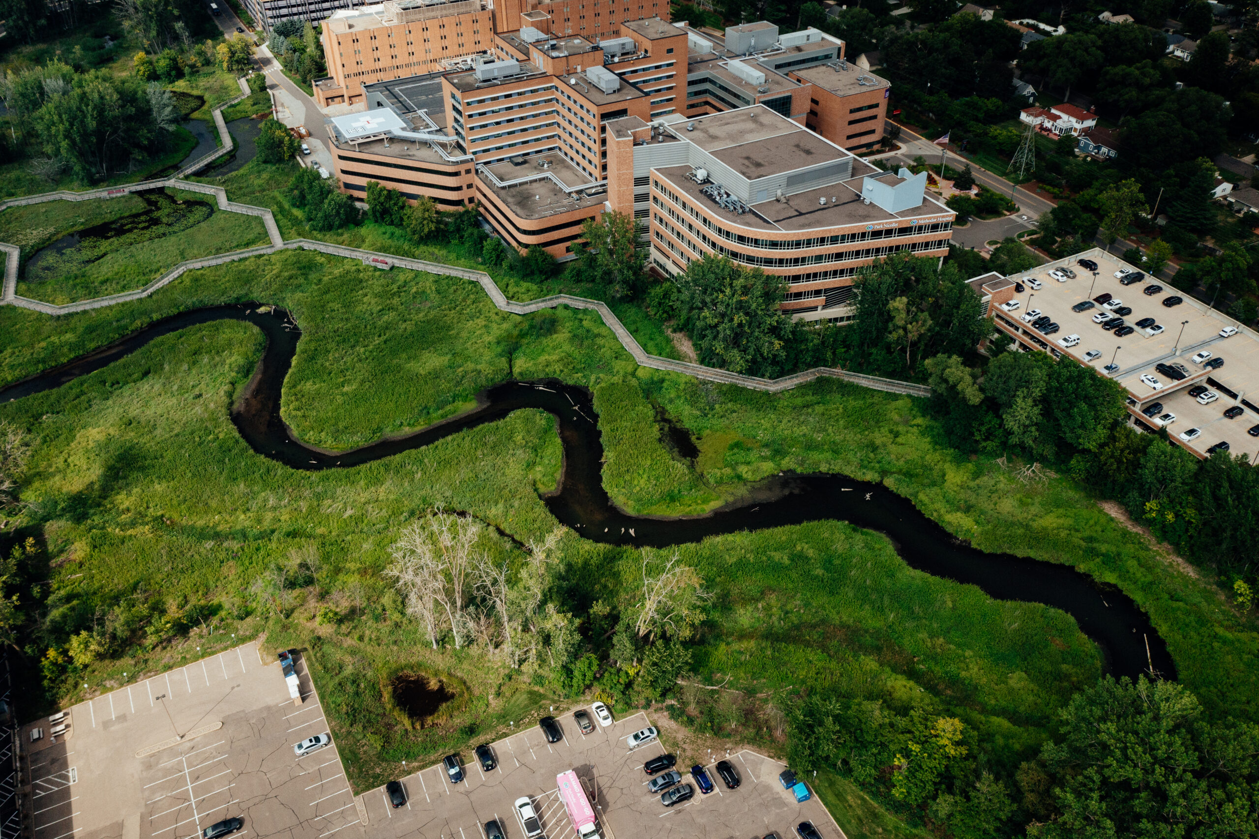 The restoration of Minnehaha Creek at Methodist Hospital.