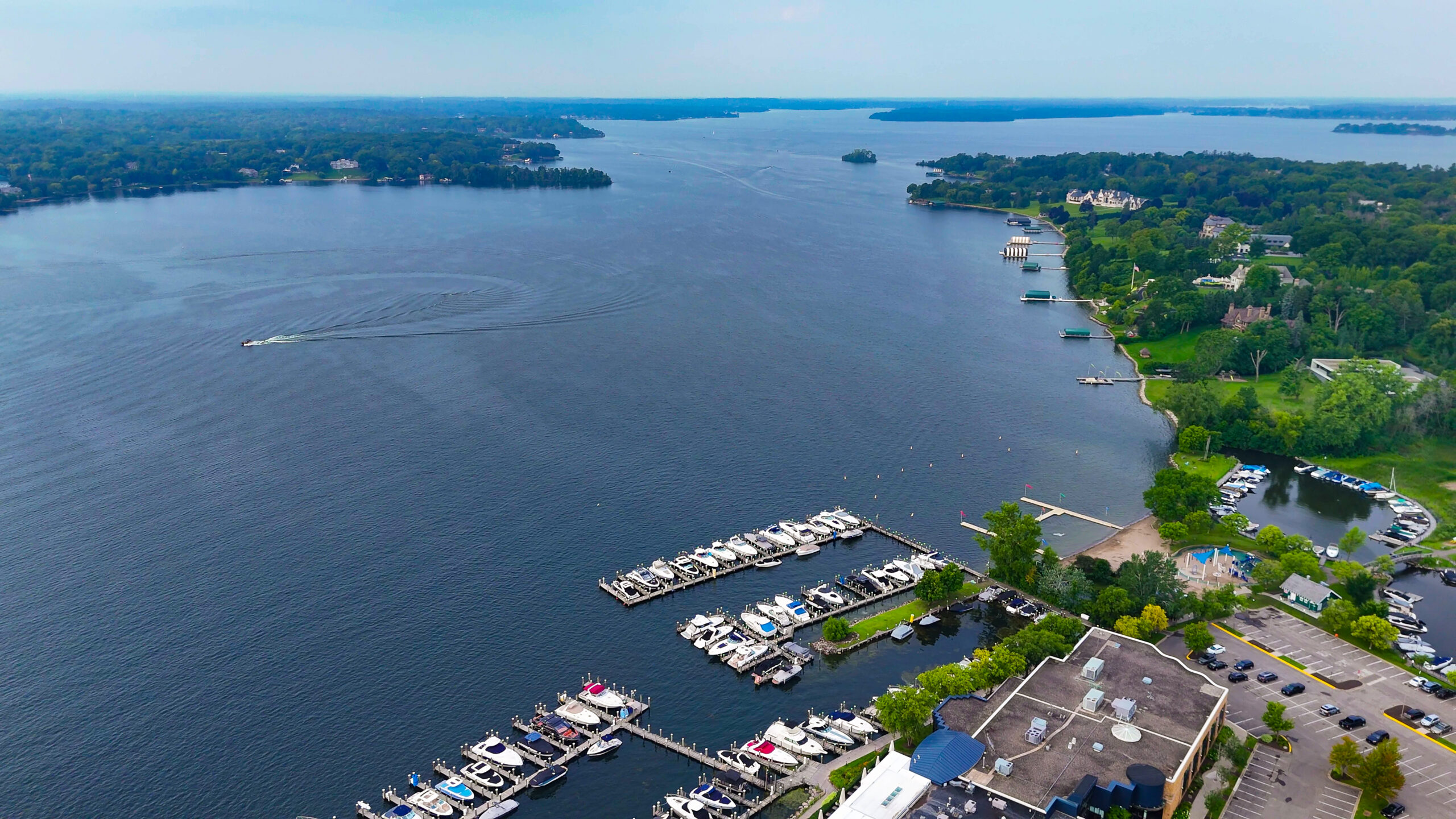 Aerial photo of Wayzata Bay on Lake Minnetonka